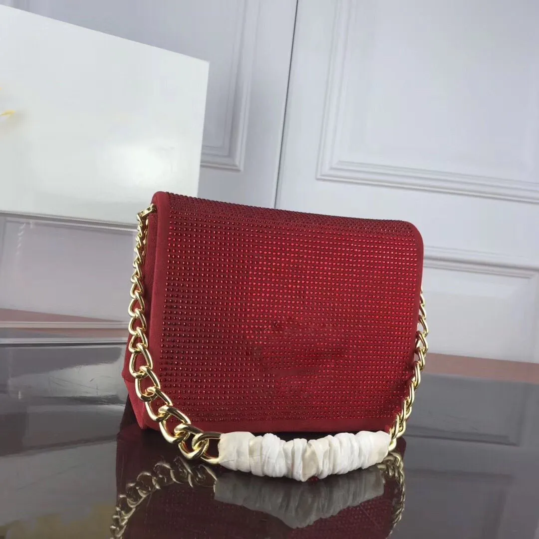 Luxury Palazzo Pink Calf Strass Crystal Spike Stud Chain Diamante