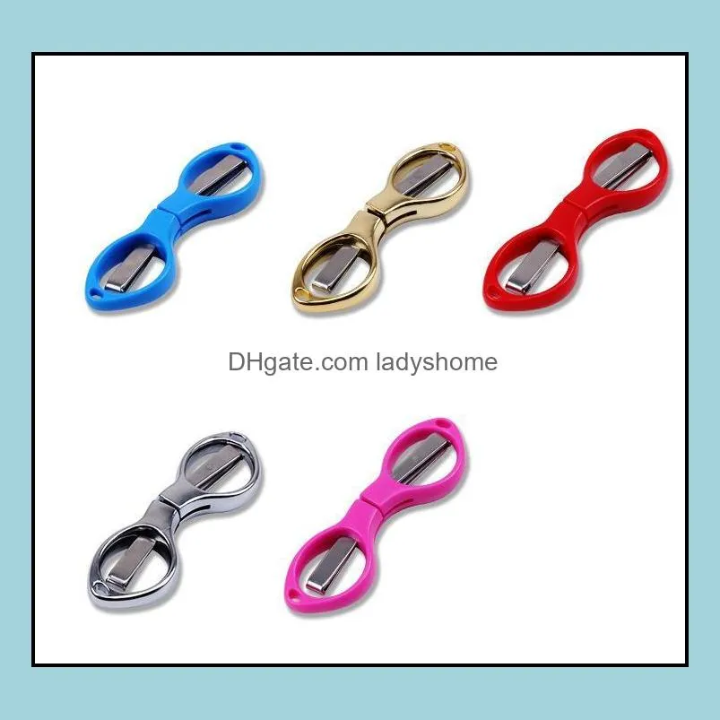 Folding Stainless Steel Scissors Fishing Scissor Keychain Camping Mini Cutter School Stationery HWE8232