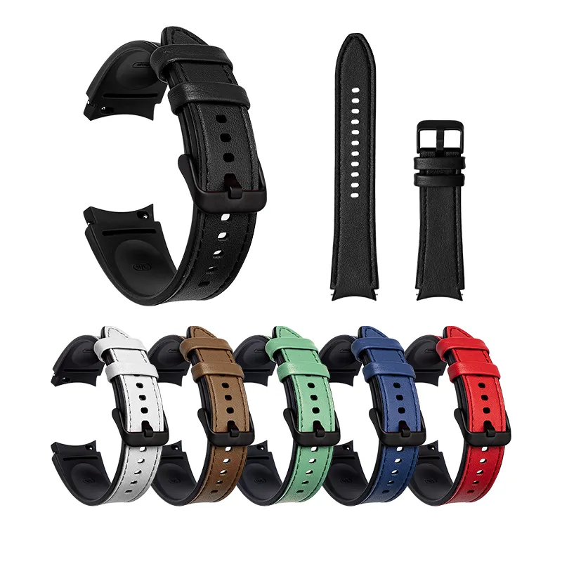 Para Samsung Watch4 Strap Galaxy Watch 4 Calsic Silicone Leather Wathband Wristbands Acessórios Smart