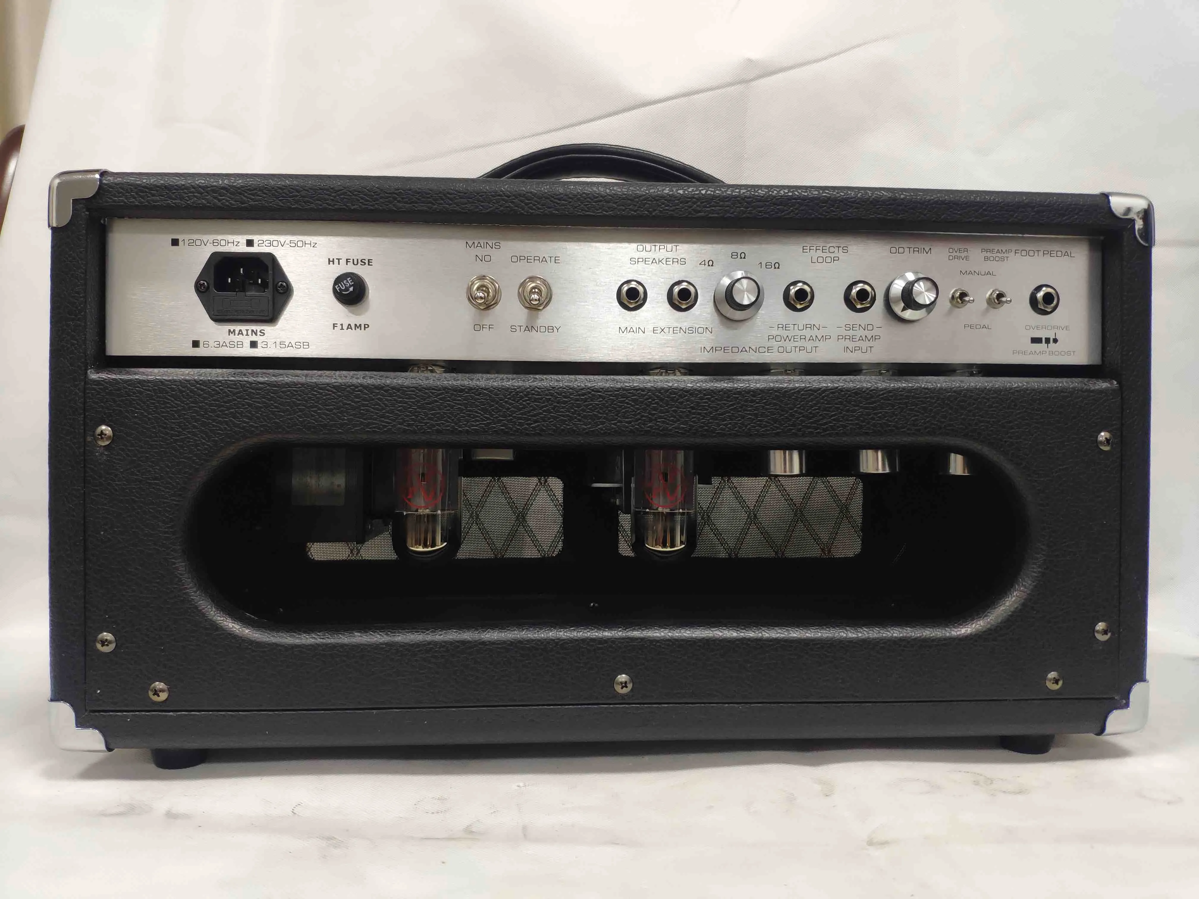Custom 50W GUITAR AMP Silver Faceplate Black Overdrive Special By Grand Amplifier Head