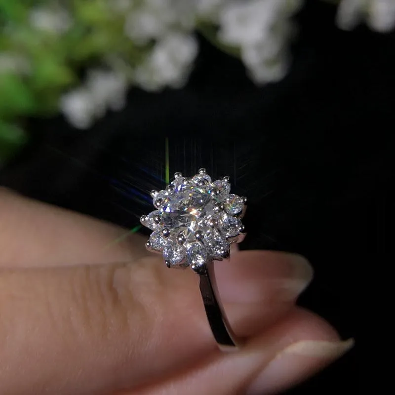 Кластерные кольца S925 Sliplebolor 2 S VS1 алмазные кольцевые украшения для женщин роскоши Anillos Bizuteria Чистый натуральный драгоценный камень 925