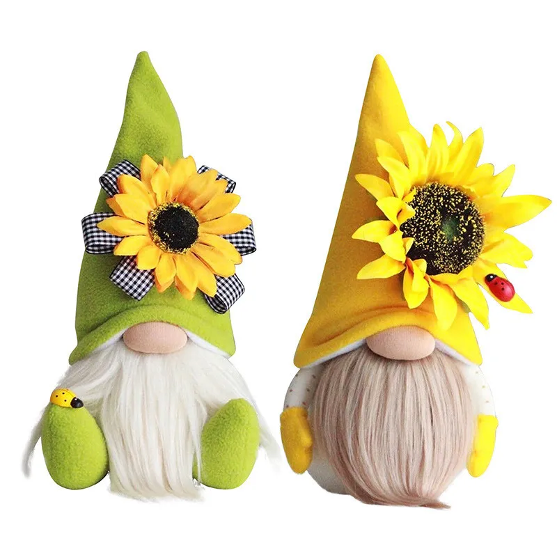 Gnomes de fête des mères, cadeau de fleurs de printemps, ornements de Gnomes nains en peluche sans visage, Festival des abeilles, décoration de bureau pour la maison et le bureau