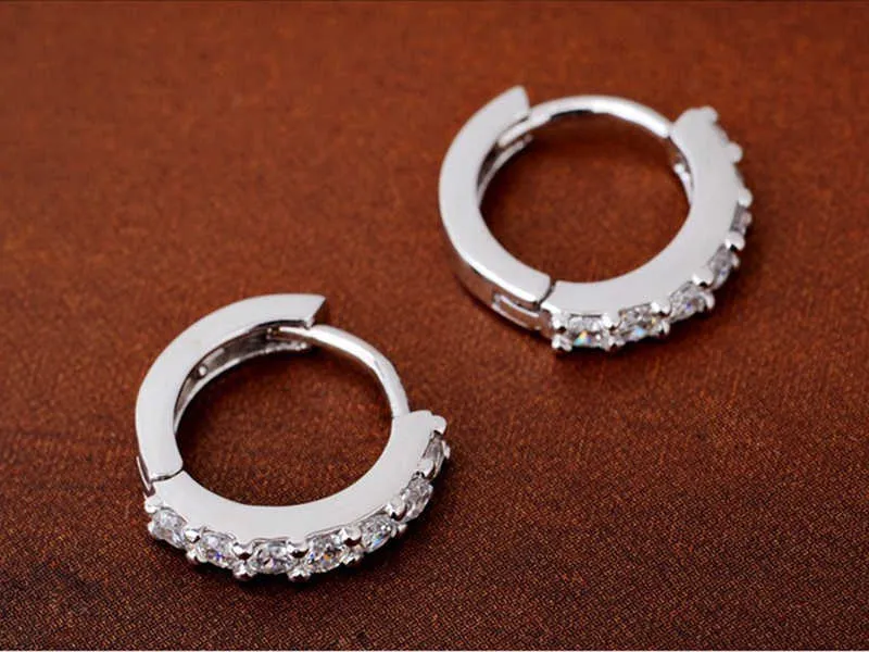 Sinya 925 sterling silver hook earring E52 (2)