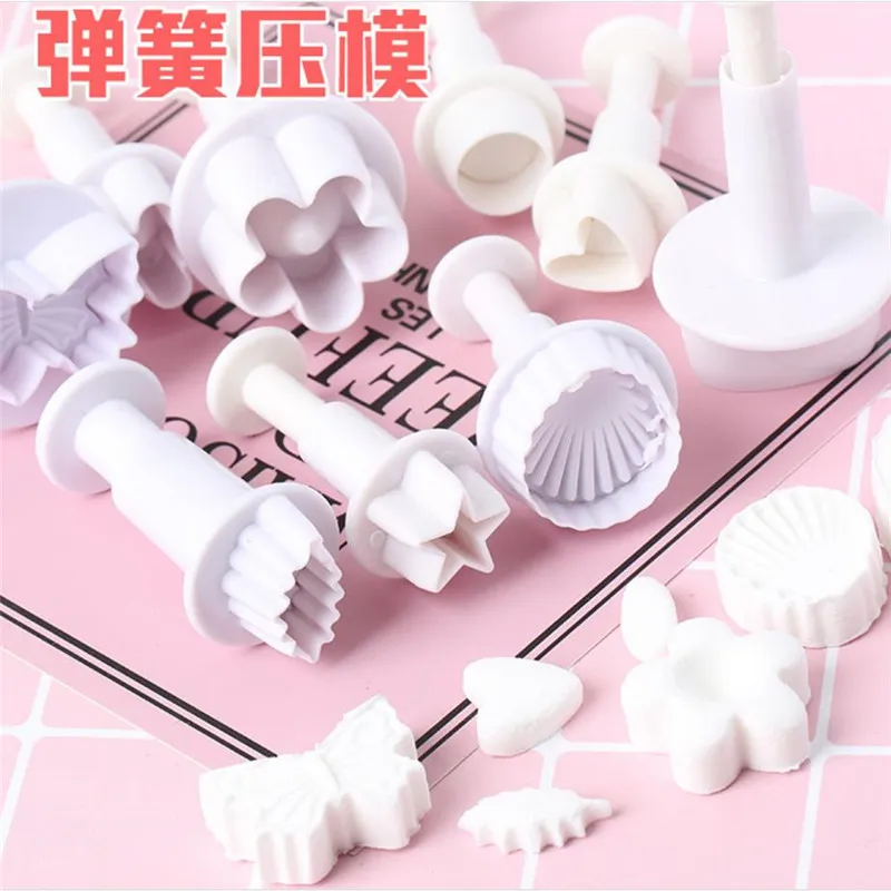 15 types Sugarcraft Fondant Cutter En Plastique Gâteau Moule DIY Fondant Décoration Outils Plongeur Pâte Sucre Artisanat Die