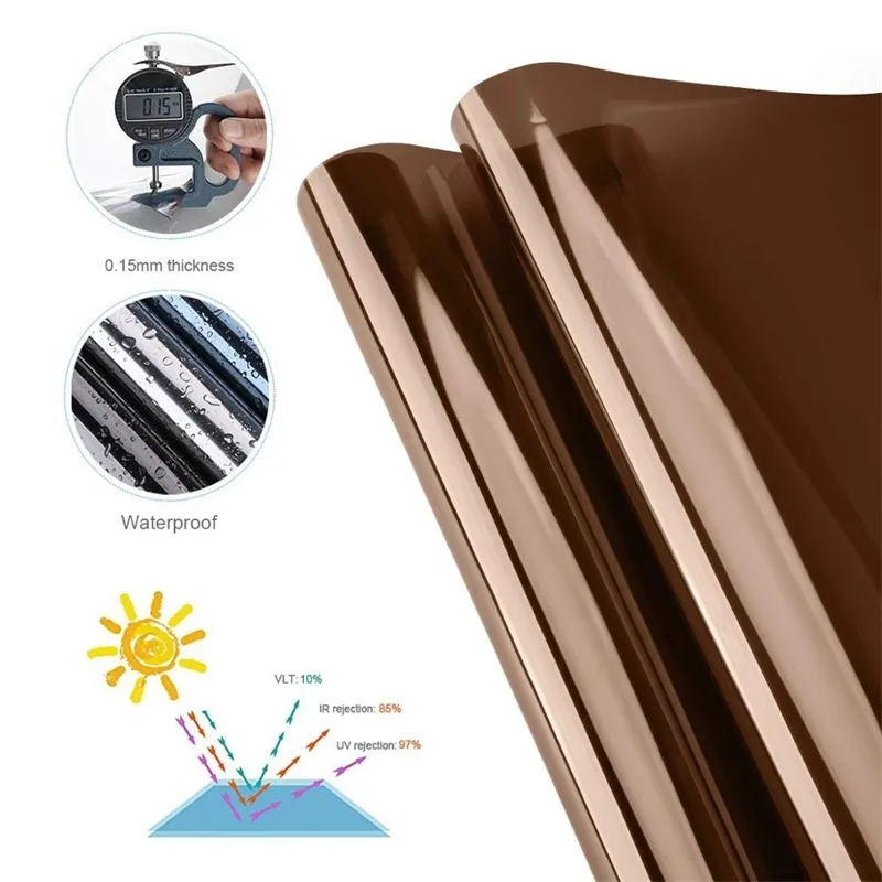 One Way Privacy Window Film Sun Blocking Mirror Tint Solar Film Vinyl Self-adhesive Static Window Sticker Heat Control Anti UV 210317