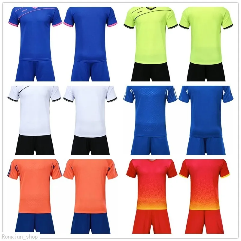 2021 Fußballtrikot-Sets, glatter, königsblauer, schweißabsorbierender und atmungsaktiver Kinder-Trainingsanzug 001 439233