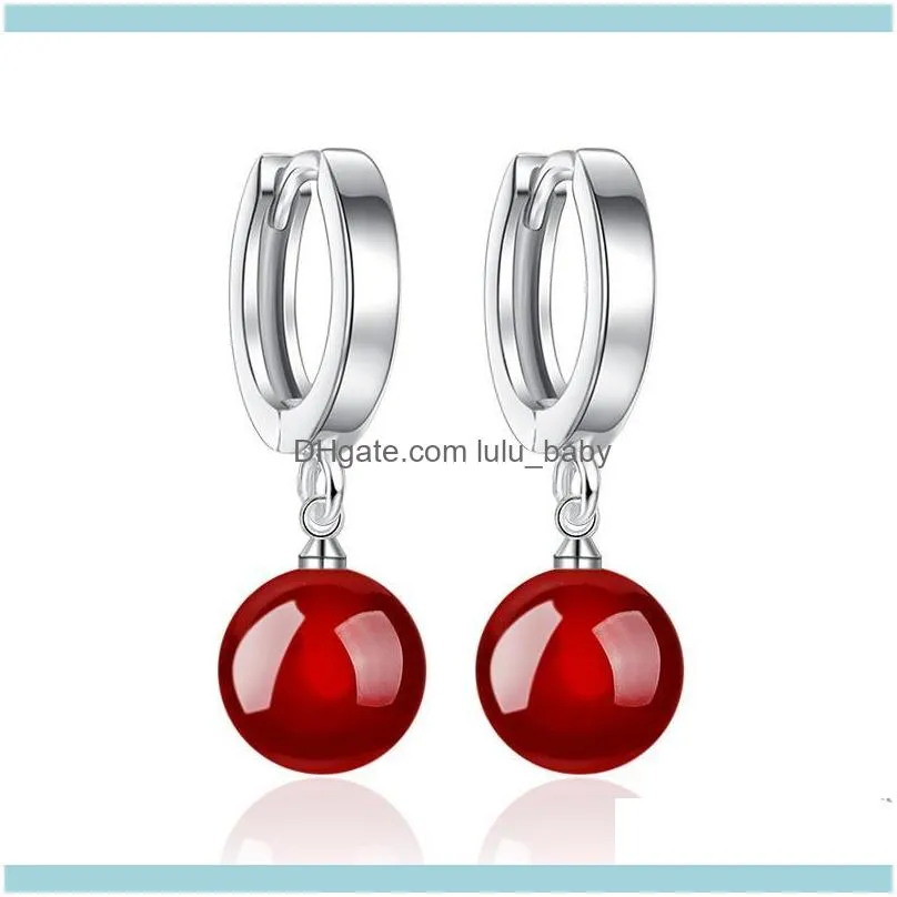 Fashion Simple Hoop Earrings Smooth Tiny Huggies With Small Ball Pendants Crystal Elegant Dangle Earring Accessories Gifts & Huggie