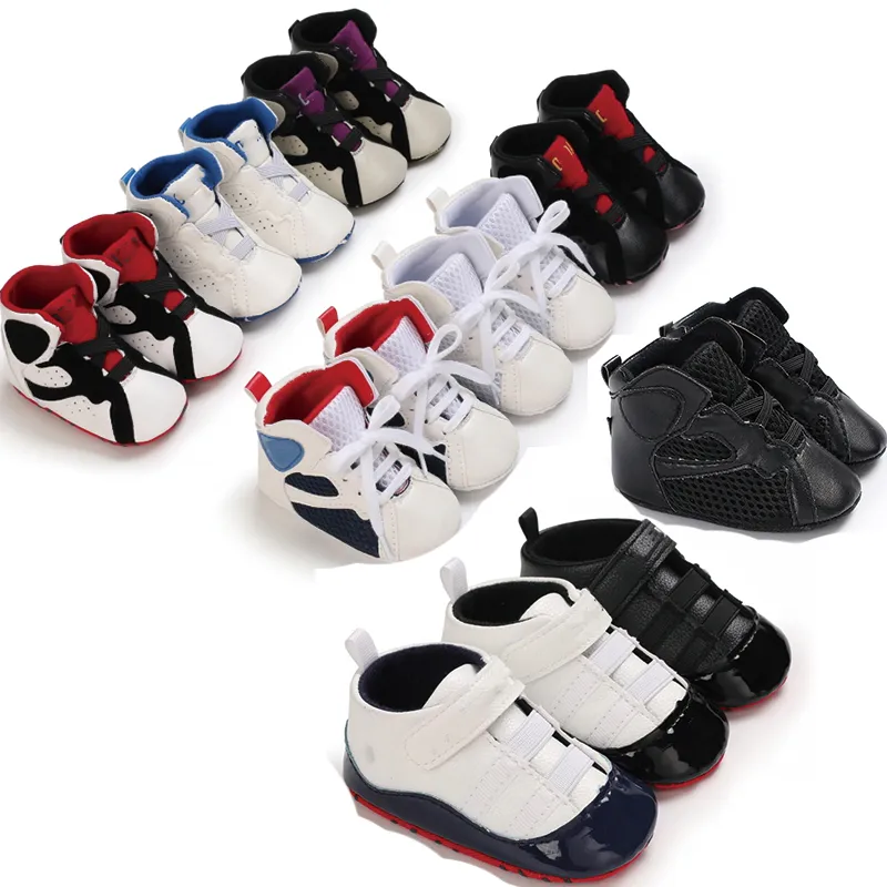 Baby First Walkers Sneakers Baskets Nouveau-né Coton Confort Respirant Chaussures En Cuir Sport Bottes Enfant Bottes Enfants Pantoufles Toddler Anti-Slip Hiver Mocassins chauds chauds