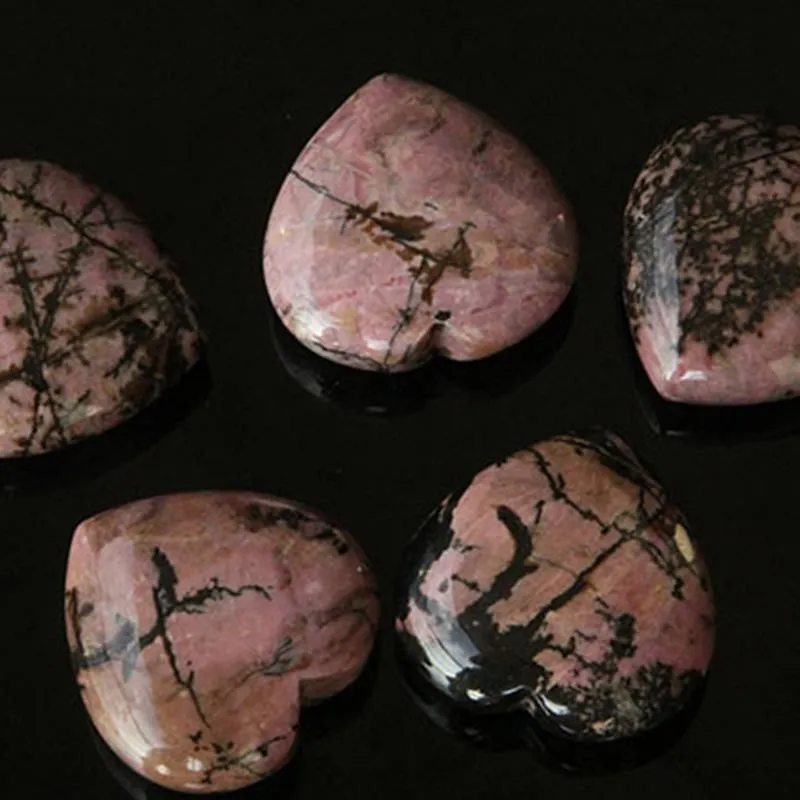 Natural Heart Shaped Crystal Stone Party Favor Pink Carved Palm Love Healing Gemstone Handicraft Desktop Decoration Ornaments