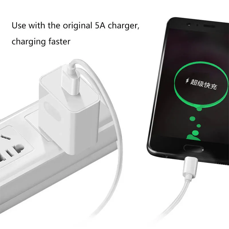 Câbles de téléphone portable câble USB Type C pour Huawei P40 Pro Mate 30 P30 Pro Supercharge 40W 5A câble de chargeur de USB-C de charge rapide pour