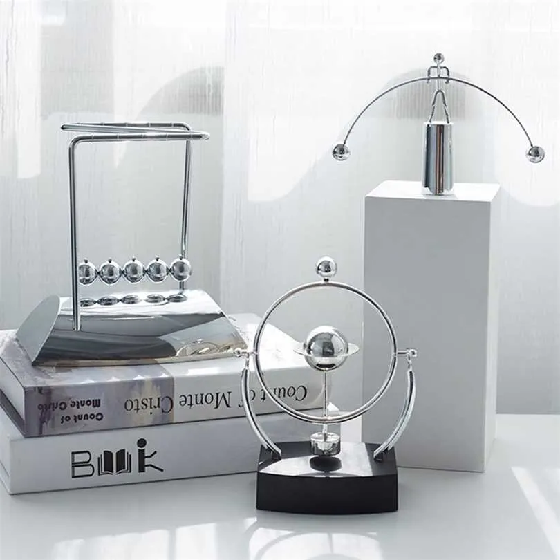 Decoração de casa moderna tonelada pendulum perpétua motion office acessórios bola esfera física mesa de mesa presente 211101
