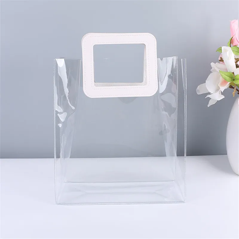 Transparent Packaging Bag Handbag PVC Sewing Transparent Portable Cosmetic Bag Gift Bags Wholesale LX2850