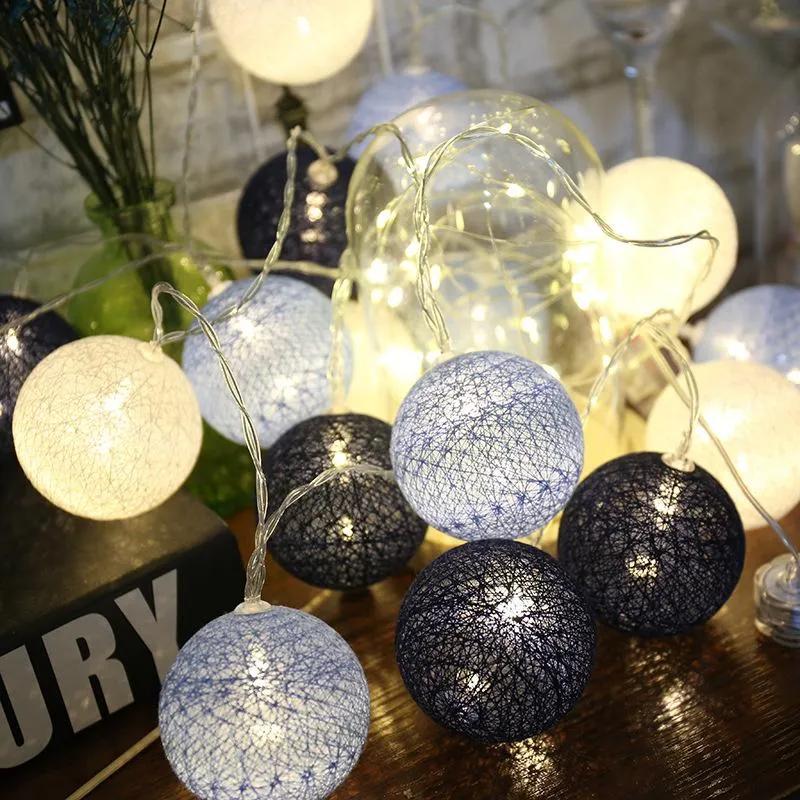Saiten 3m Baumwollball Girlande String Lights Weihnachten Märchen im Freien Urlaub Hochzeitsfeier-Familien-Dekoration