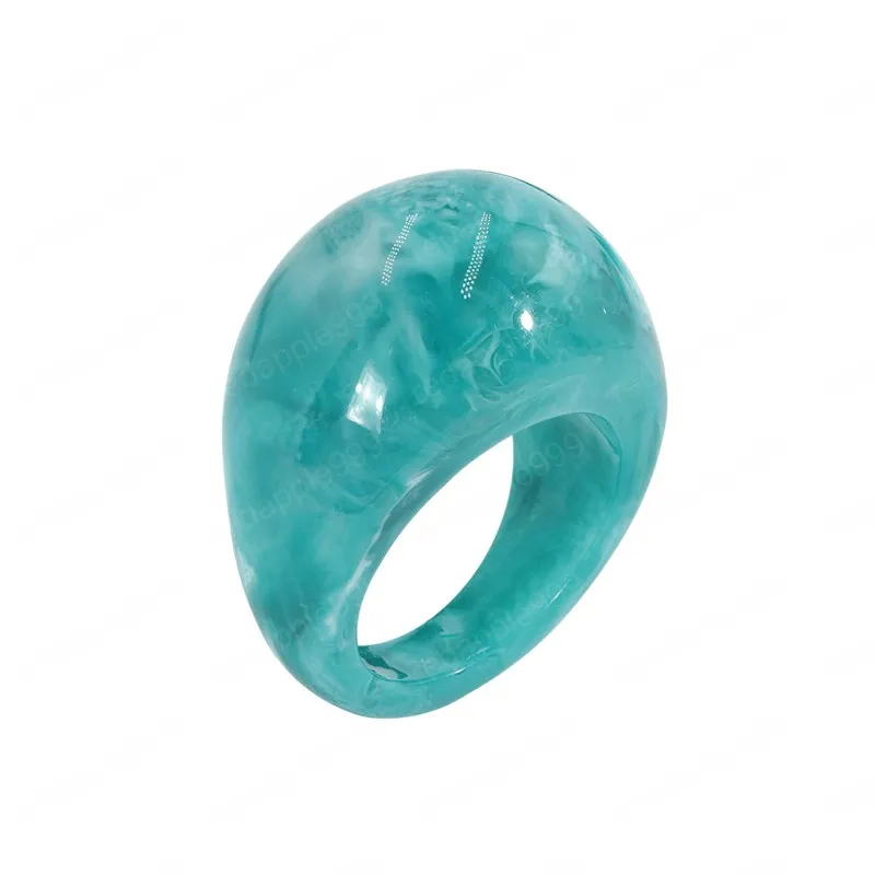 Anelli di resina trasparente colorati alla moda per le donne Coreano geometrico rotondo anello anello irregolare di alta qualità