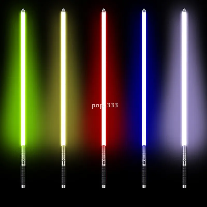 DHL Lightsaber Leksaker Metallhandtag Tung duellering 12 Färg LED Ändra volymkraft 6 Sound Fons Foc Blaster Laser Sword Wholesale