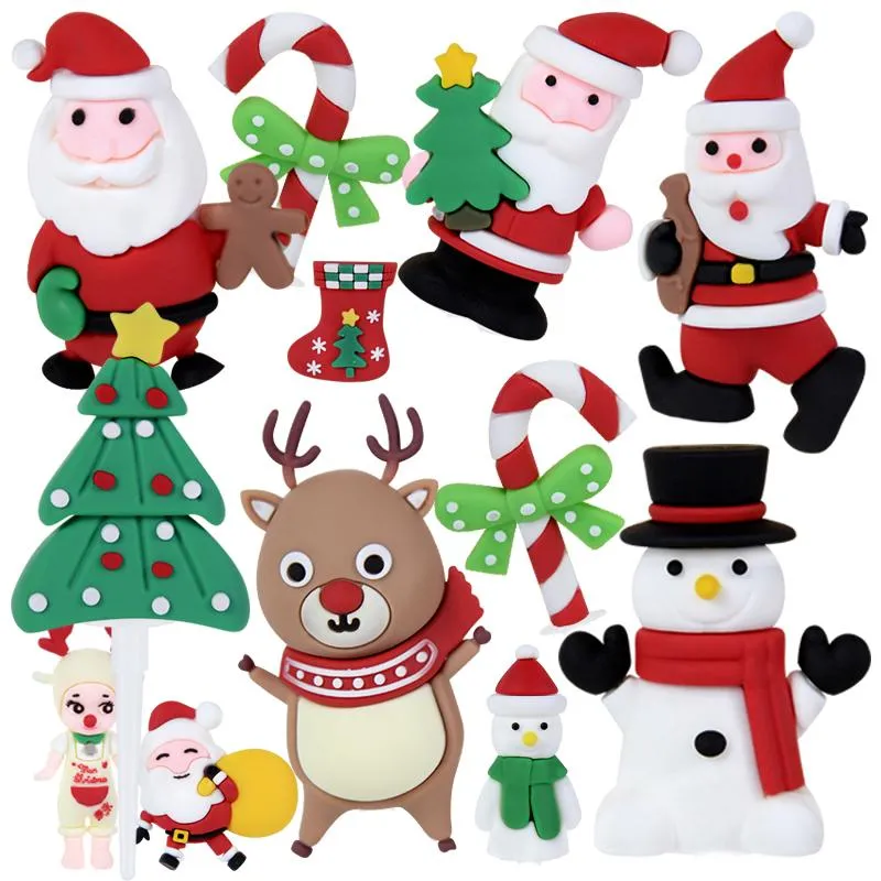 Andere feestelijke feestartikelen kerstcake topper dessert decor mijn eerste verjaardag decoraties keramiek boom Santa Claus rendier