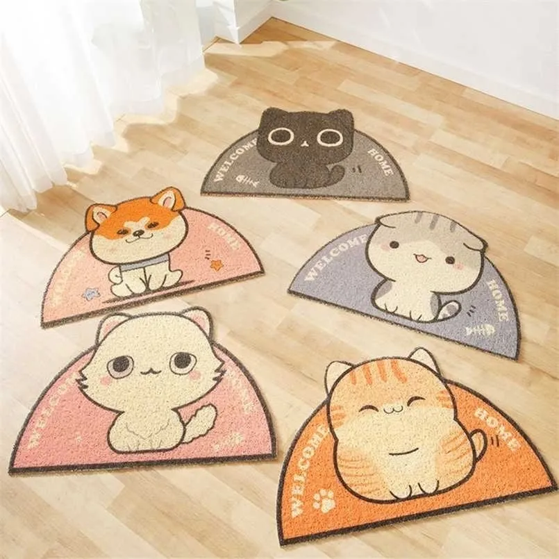 Pet Cat Litter Mat PVC Feeding Drinking Bowl Placemat Pads Non-slip Waterproof Trapper Mats Bed Accessories 211111