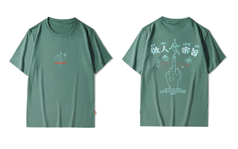 Middle Finger Print T-Shirt Street Fashion main image 0