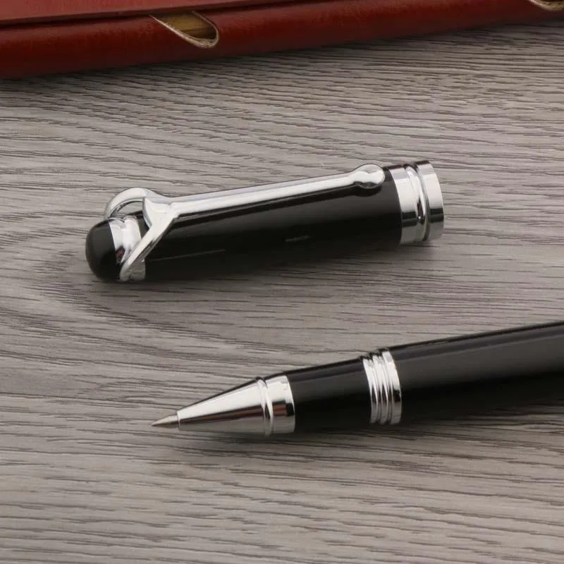 Stylos à bille haute qualité 710 stylo à bille métal Tauren noir argent papeterie école étudiant bureau Roller encre