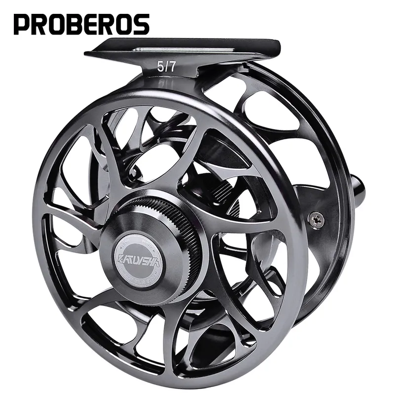 Proberos 3 + 1 BB 플라이 낚시 휠 5/7 7/9 9/10 WT Fly Fishing Reel CNC 기계 커트 큰 아버 다이 캐스팅 알루미늄 플라이 릴 220221