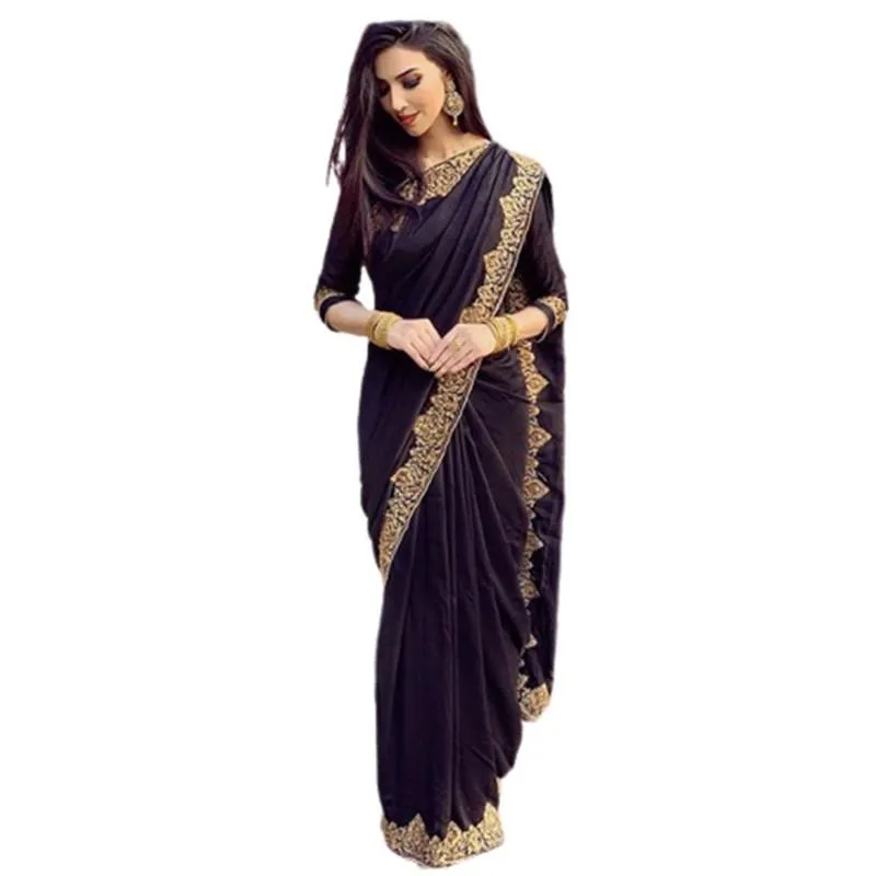 Vestidos casuais 2021 vestido mulheres islã tradicional plus size saree decoração elegante vestido hindu indiano -017