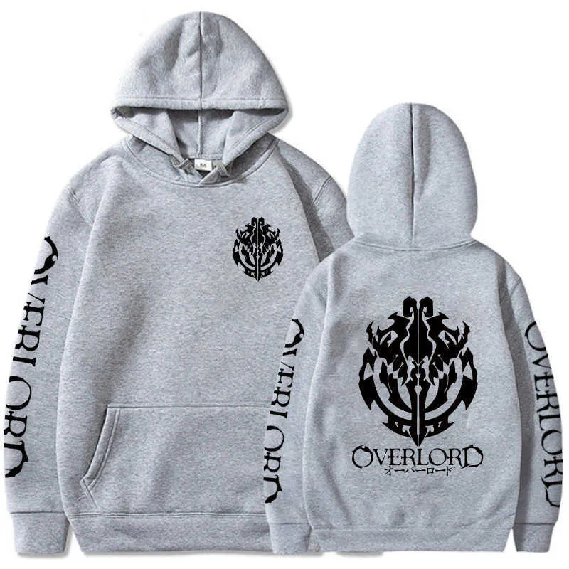 Overlord Long Sleeve Casual Loose Fit Print Anime Unisex Hoodie Y0727