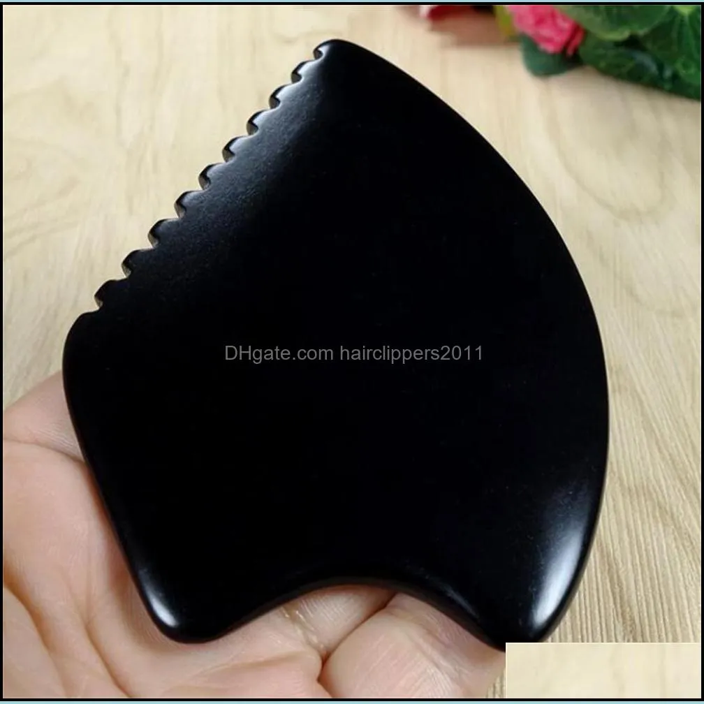 Massage Stones Rocks Big Gua Sha Facial Body Tools GuaSha Scraping Bian Scraper Tool Black