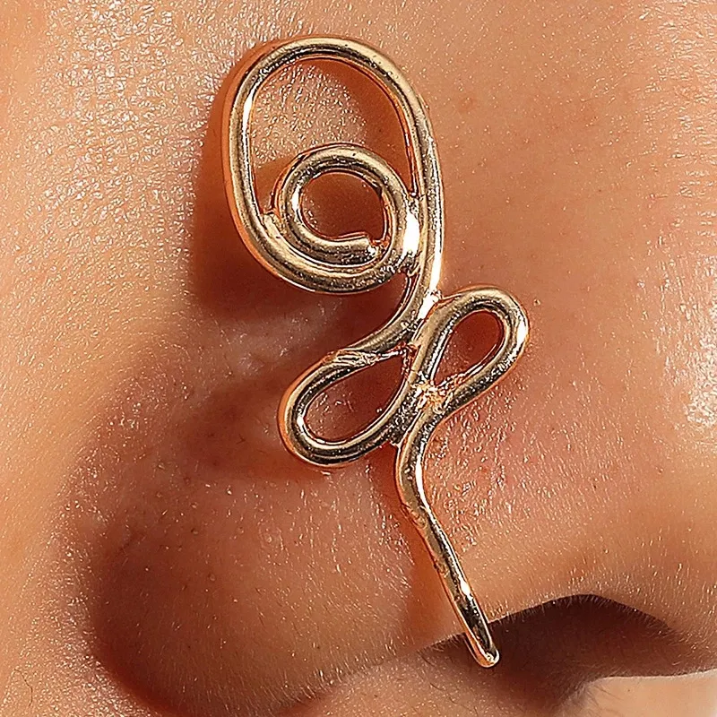 Clip de coeur en acier inoxydable sur le nez anneau étoile Faux nez clip piercing sur cross Nez Clip faux bijoux faux piercing