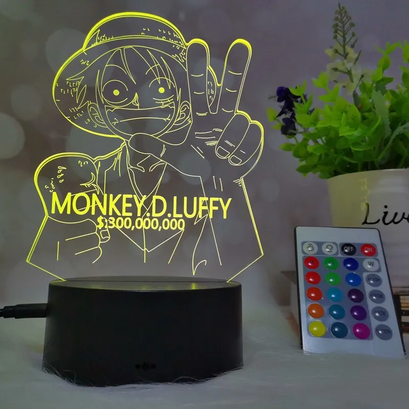 Lampe de chevet LED décorative Manga Monkey D Luffy, idee cadeau