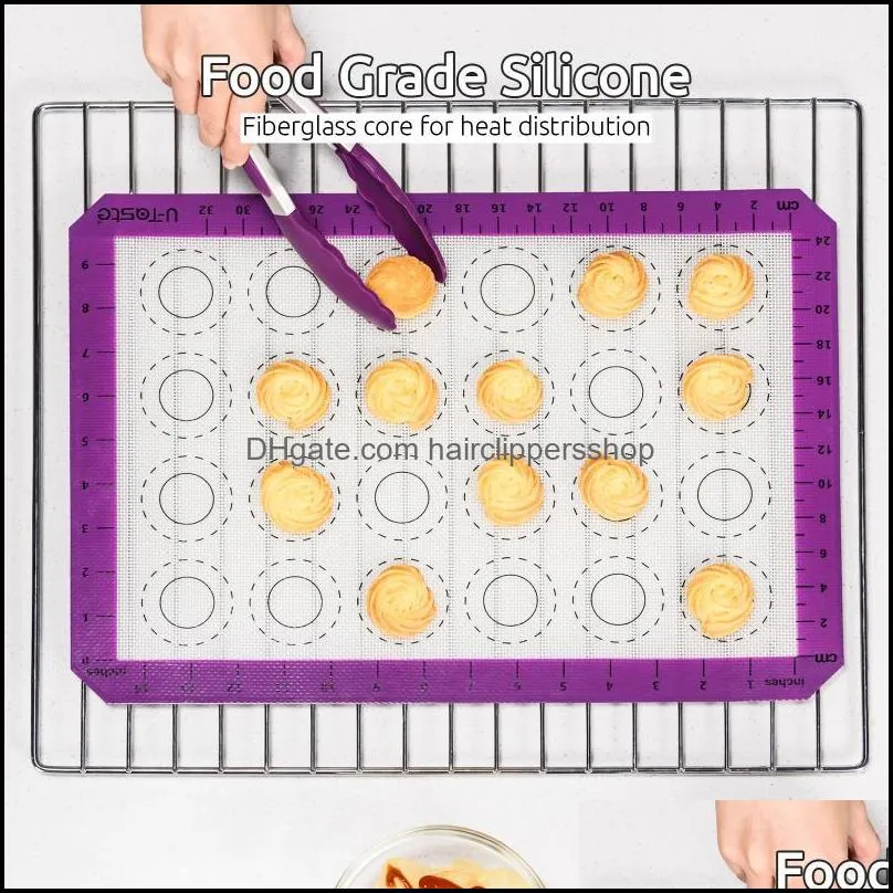 Rolling Pins & Pastry Boards U-Taste Silicone Baking Mat Large For Cake Cookie Macarons Pad Non-Stick Cooking Dough Kitchen Tools