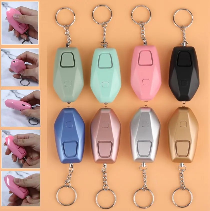 Alarm systems Rechargeable device 130dB personal siren flashlight smart loud attack panic keychain security factory wholesale