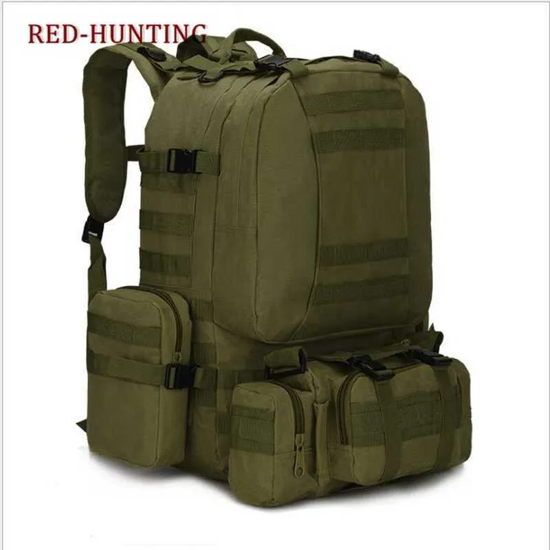 50L Molle 600D Militärische Taktische Rucksack Outdoor Camping Wandern Jagd Klettern Rucksack Camouflage Bergsteigen Taschen Q0721