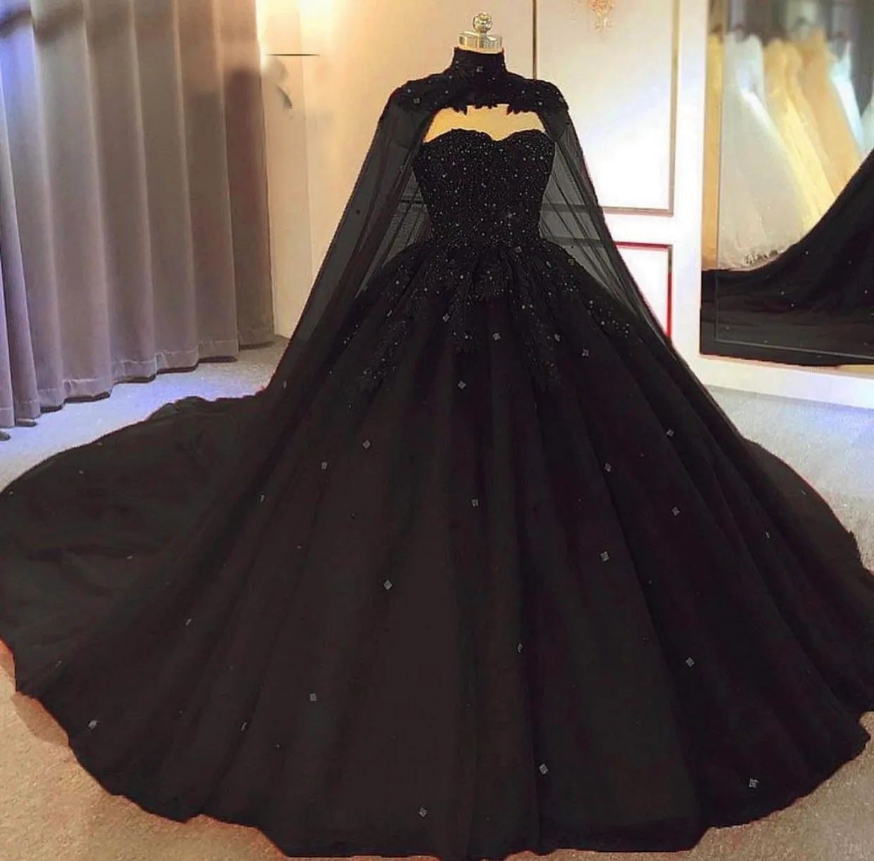 Princess Black Sleeveless Prom Dress Ball Gown Formal Gown With Lace  Appliques sold by dresschic on Storenvy