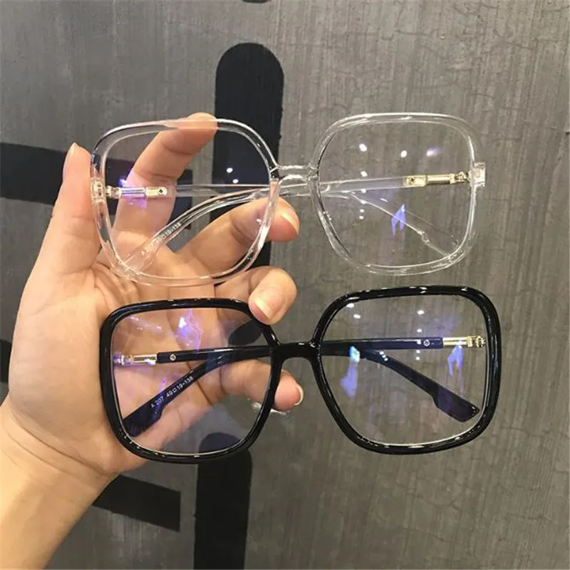 Anti-Blue Light Eyeglasses Fashion Sunglasses Square Goggles Anti-UV Spectacles Oversize Frame Sun Glasses Adumbral A++