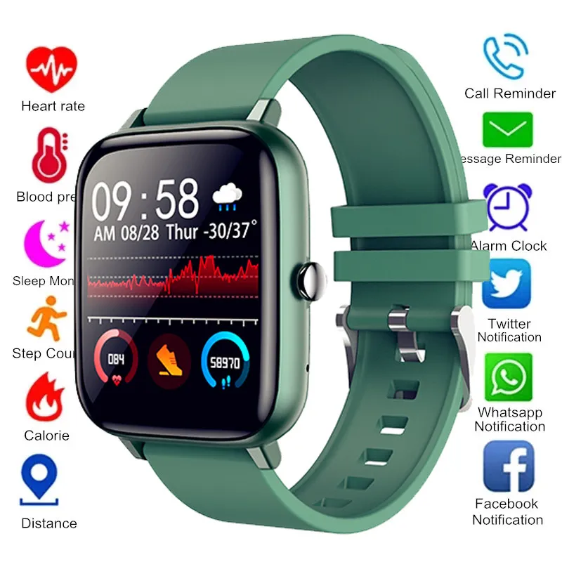 2021 inteligentny zegarek kobiety mężczyźni tętno opaska monitorująca aktywność fizyczną bransoletki z zegarkiem połączenie Bluetooth wodoodporny Smartwatch sportowy dla androida IOS