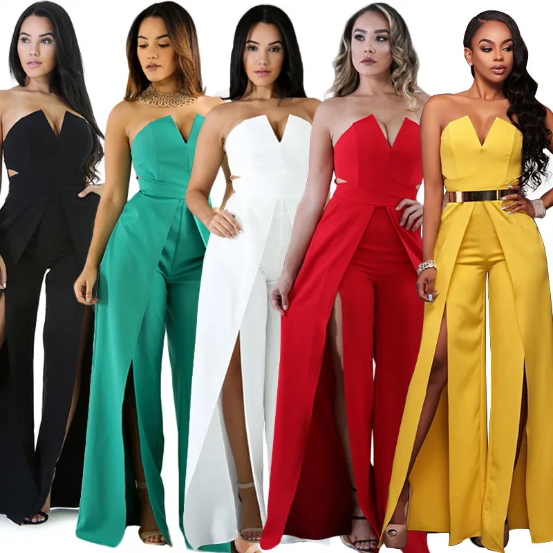 Designer Strapless Jumpsuit Formal And Rompers Set Split Pant, Long Maxi  Dress, V Neck Crop Top Perfect For Evening Parties And Casual Wear In  Summer From Bianvincentyg, $20.34