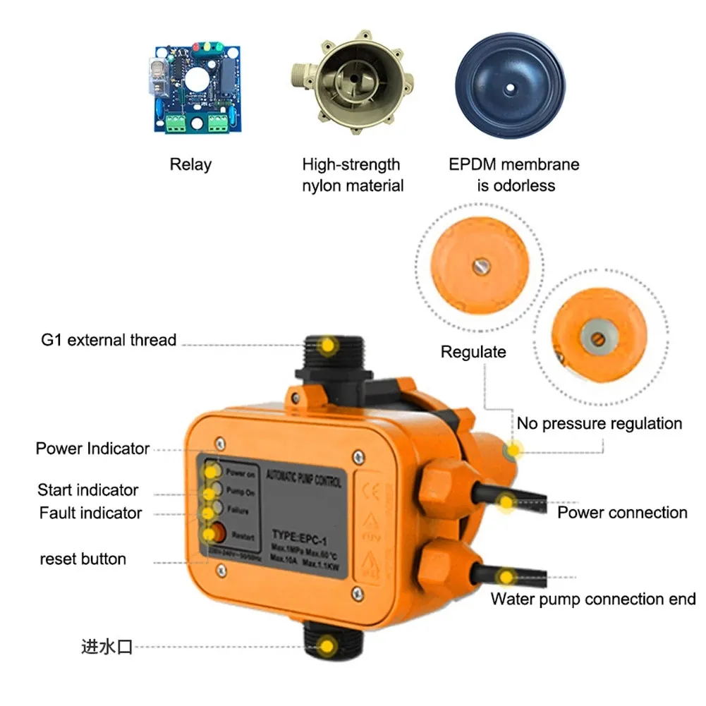 Pompe À Eau Interrupteur De Pression Électronique Automatique 10A