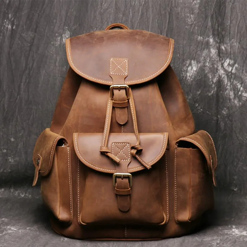Backpack Men Bags Genuine Leather Backpacks Large Capacity Travel Laptop Computer Back Pack Mens Crazy Horse Knapsack For Boys From 98 15 DHgate