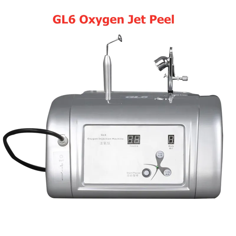 GL6 Кислородный станок для салона красоты Используйте водяную реактивную пилинг O2 Beautial Beauty Machine с кислородным реактивным впрысками кожи Омоложение CE