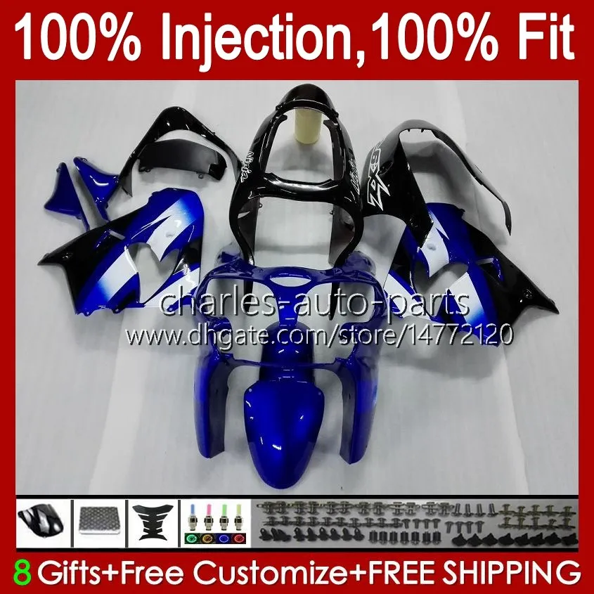 8Gifts 23 kleuren voor Kawasaki Ninja ZX 9 R ZX9R 98 99 00 01 900cc 48hm10 Blue Black ZX 9R ZX900 ZX900C ZX-9R 1998 1999 2000 2001 Fairing Kit