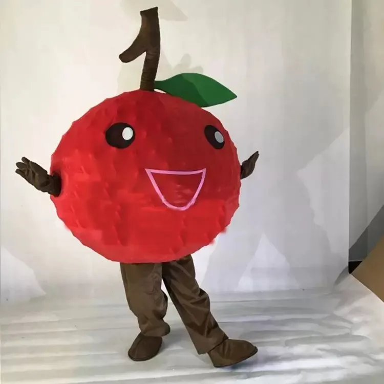 Fruto Litchi Mascot Traje de Halloween Natal Cartoon Personagem Outfits Terno Publicidade Folhetos Roupas Carnaval Unisex Adultos Outfit