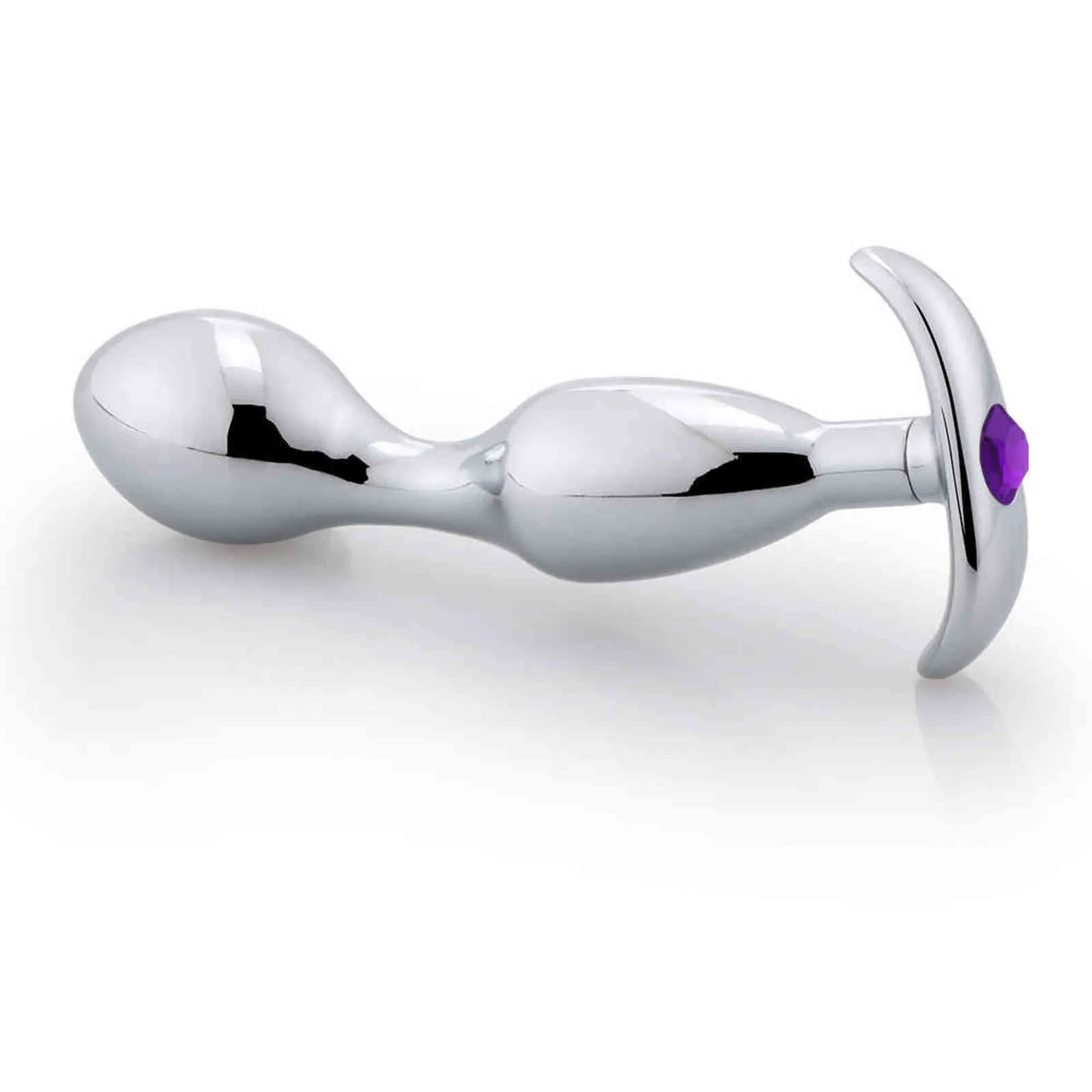 anal plug inside Nixie Honey Dipper Ribbed Metal Rainbow Jeweled Butt Plug main image 1