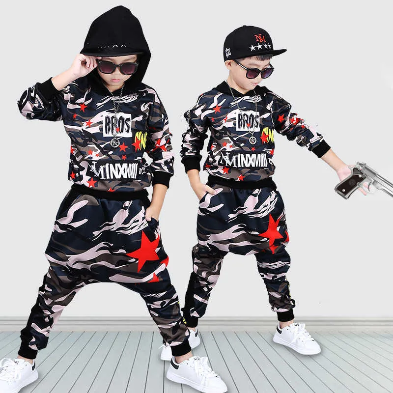 244 High quality autumn winter fashion black red T-shirt+pants children set kid suit girl boy clothing for 4-14 years 210615