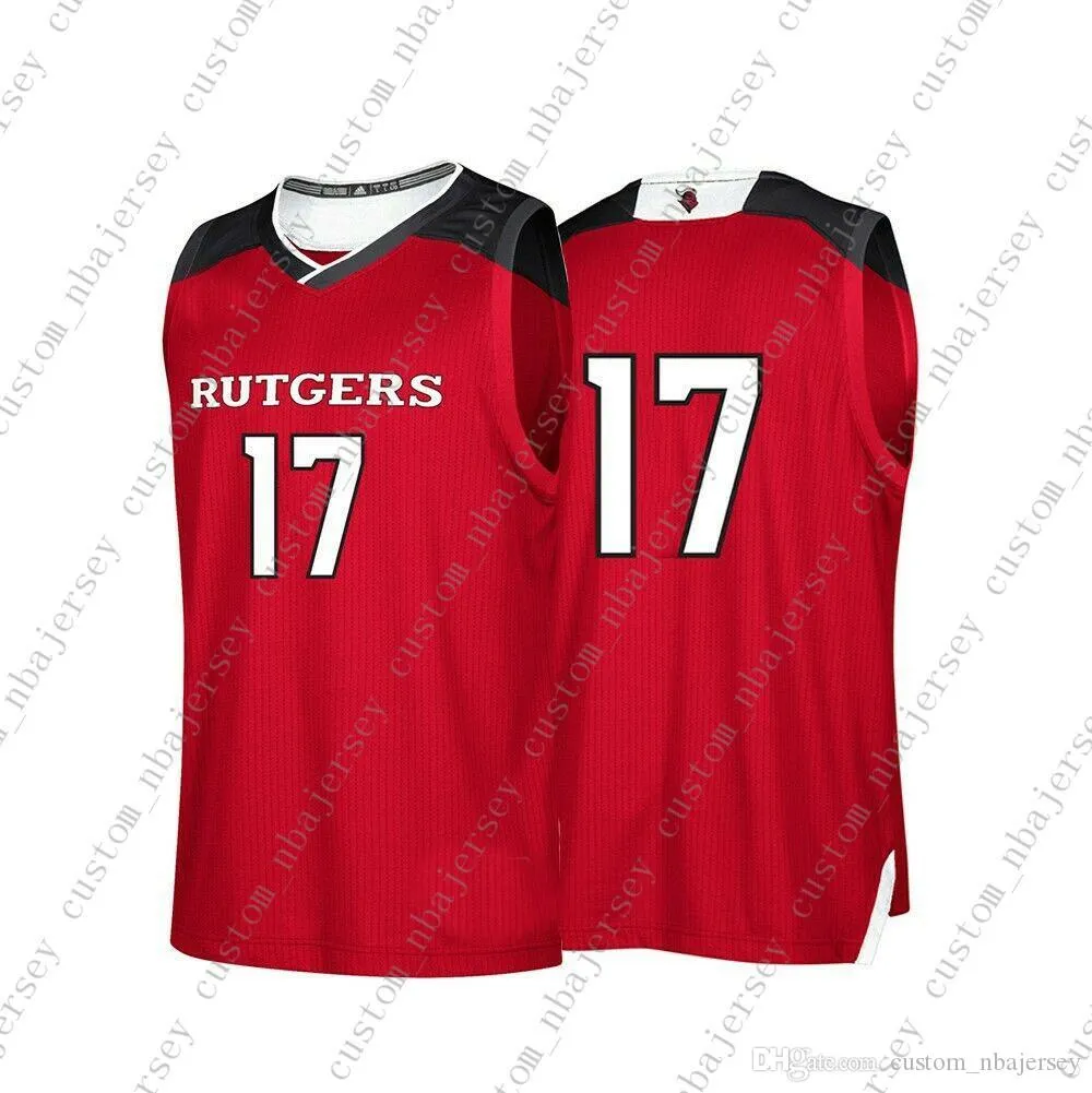 Cheap пользовательские rutgers алые рыцари ncaa # 17 красный баскетбольный джерси личности сшивание пользовательских пользовательских каких-либо имени номер xs-5xl