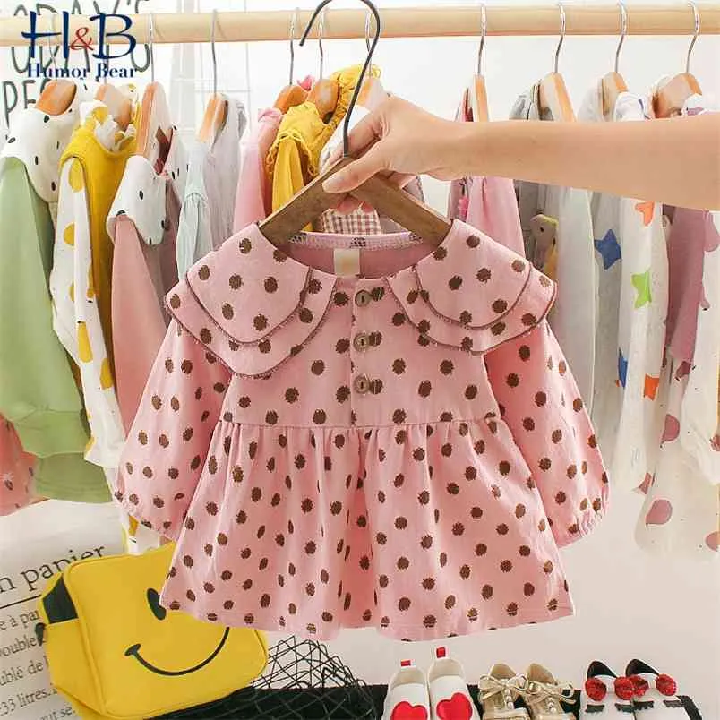 Cute Baby Girl Clothes Autunno Primavera Girls Princess Dress Lovely Long Dot Abiti da festa Abbigliamento infantile 210611