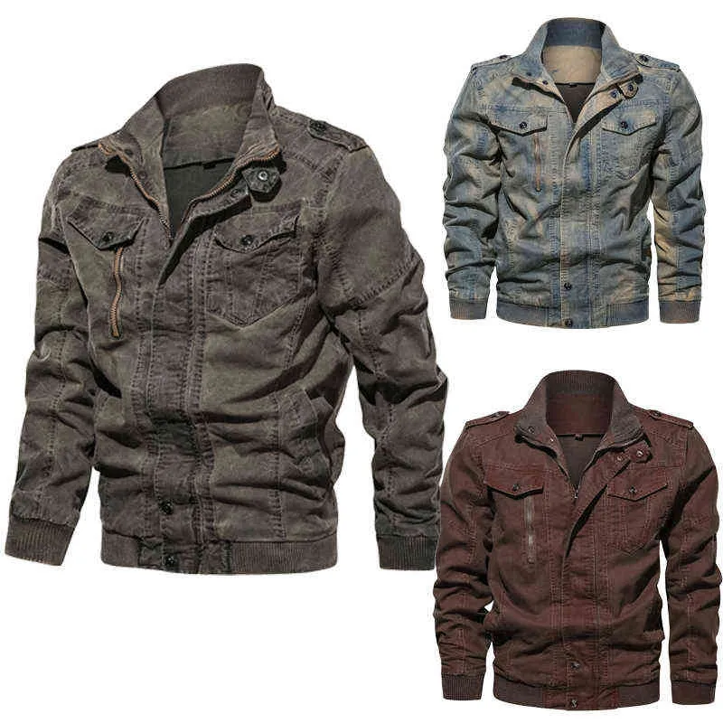 Dninmim Mens Long Sleeves Lapel Denim Jacket Cotton Plus