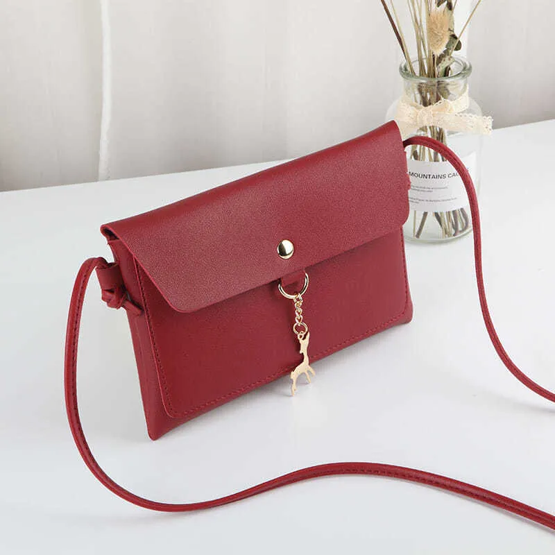 HBP 2022 Fashion women Cross Body PU Bags Double layer fawn mobile phone Single Shoulder Messengersimple versatile women's small square bag 002 CrossBody Handbag