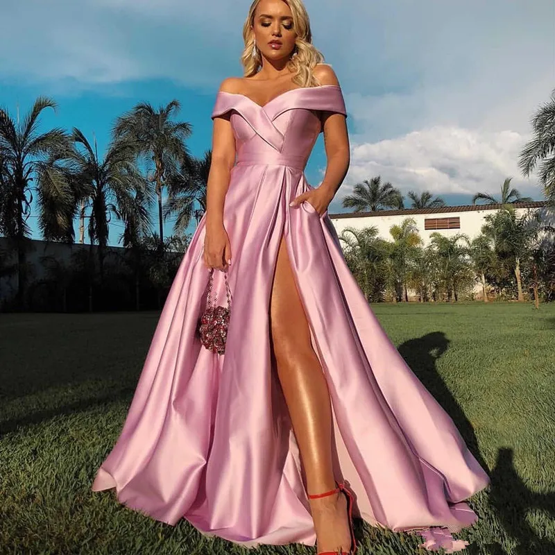 2021 Abendkleider echte Bilder sparkly pailletten vor Schulter luxuriöse High Side Split Prom Kleid mit abnehmbarer Zug langes formelles Partykleid