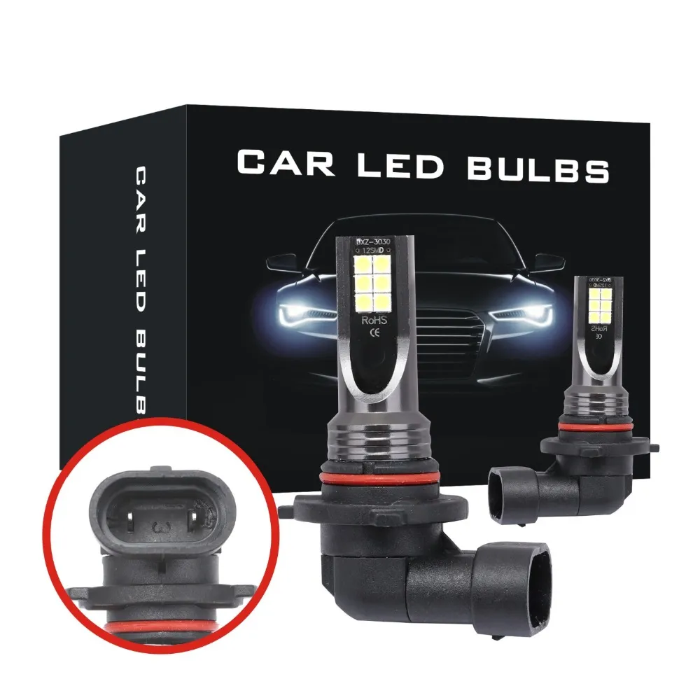 9005 HB3 3030 12LED Fog Lights Bulbs Super Bright H7 H1 H11 H8 H9 9006 HB4 Auto Car Signal Turn Light Driving Lamp White