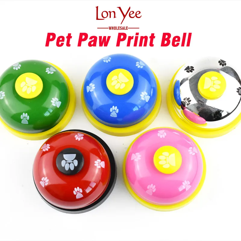 Pet Cat Dog Trainer Bell Equipment Toy Training Potty Communication Dispositivo de anillo para mascotas Campanas de metal Botón Clicker Base de goma antideslizante YL0275